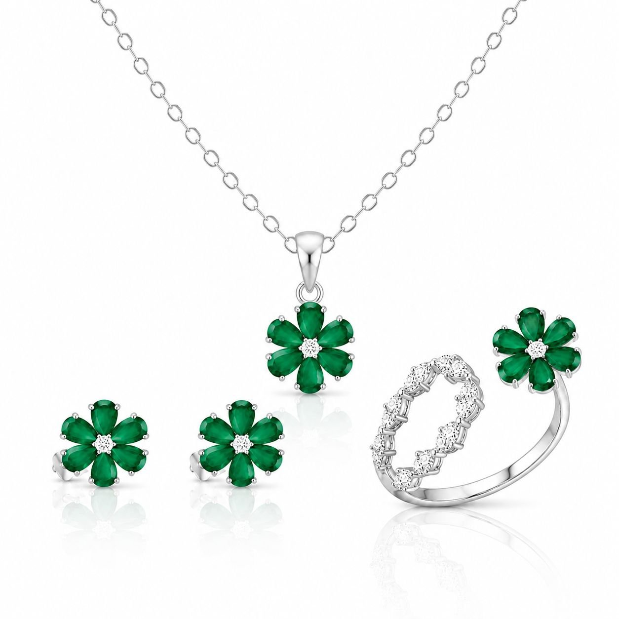 Emerald Bloom Three-Piece Set